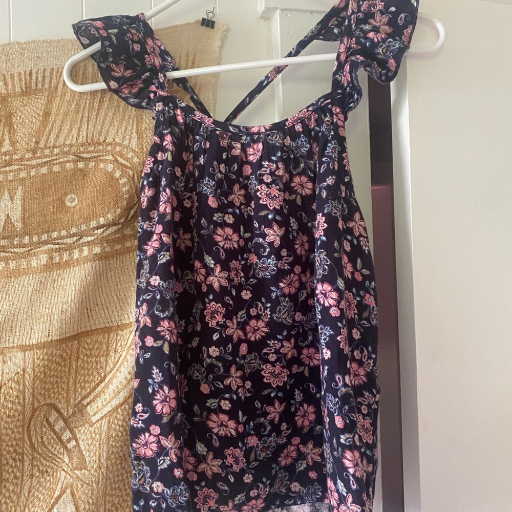 Floral Black and Pink Kids Top